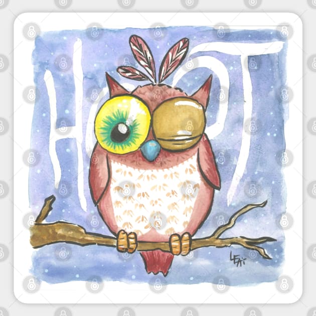 Hoot Cartoon Owl Sticker by Créa'RiBo